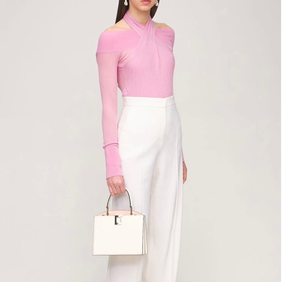 Herve Leger 🩷 Draped Halter Neck Bodysuit Sz S, $590 - Picture 3 of 8